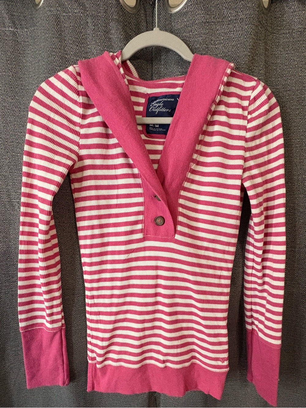 Y2K American Eagle Striped Long Sleeve Tee Size Medium